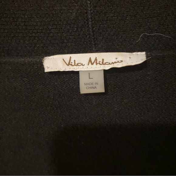 Vila Milano large black long open front peplum hem cardigan - Picture 3 of 10